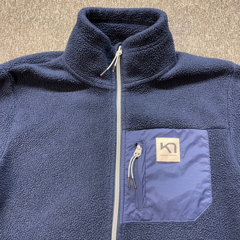 Kari Traa Women's Navy‎ Blue Fleece Jacket Full Zip Pocket Size S/P